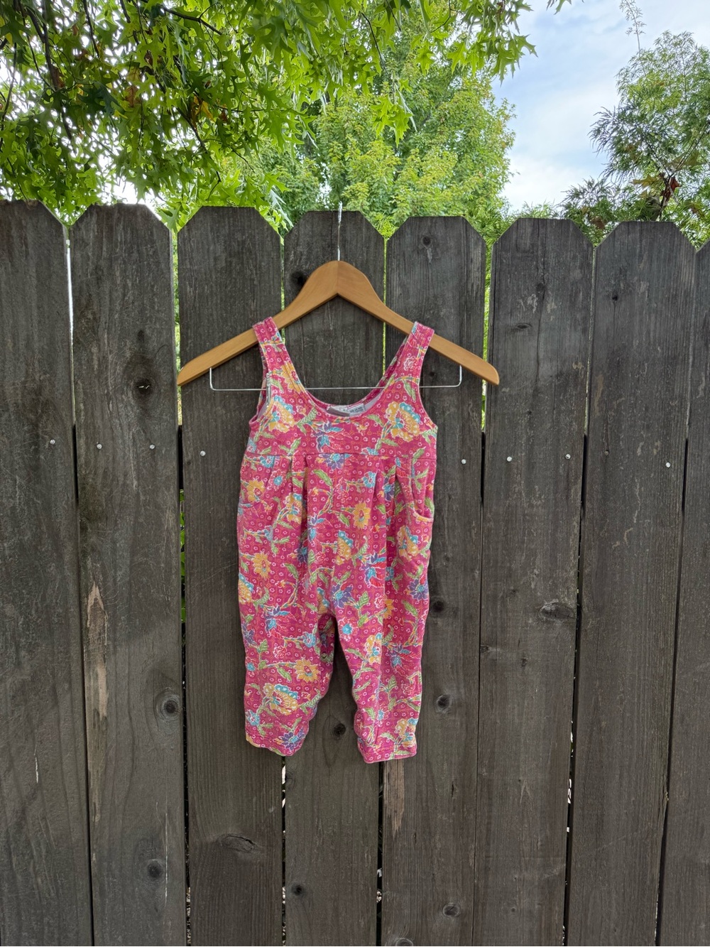 Vintage Toddler Pink Floral Romper Jumpsuit